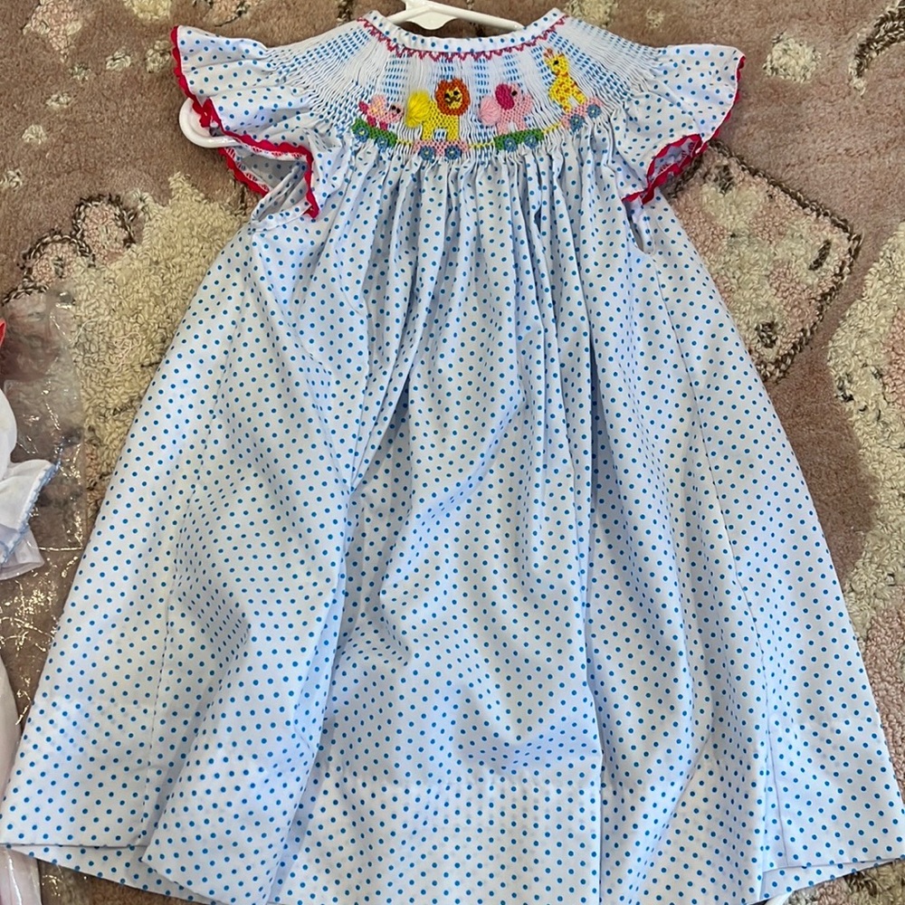 Zoo animal smocked dress